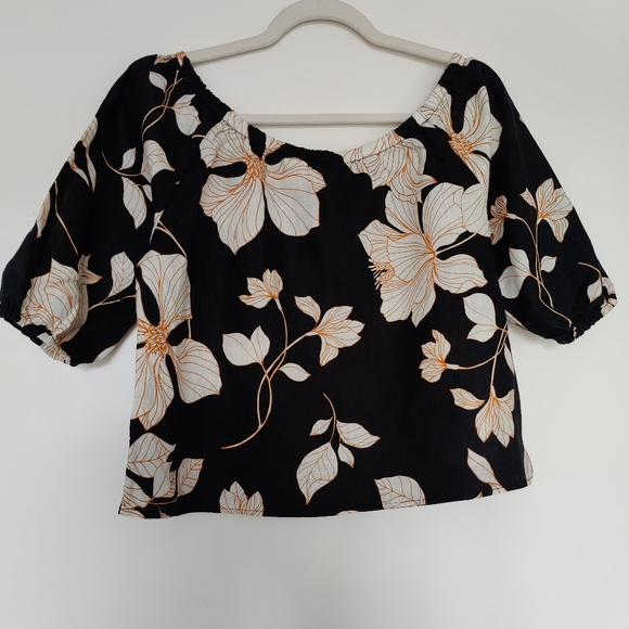 Linen floral blouse Size XS - Picture 3 of 7